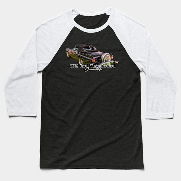 1957 Ford Thunderbird Convertible Baseball T-Shirt by Gestalt Imagery